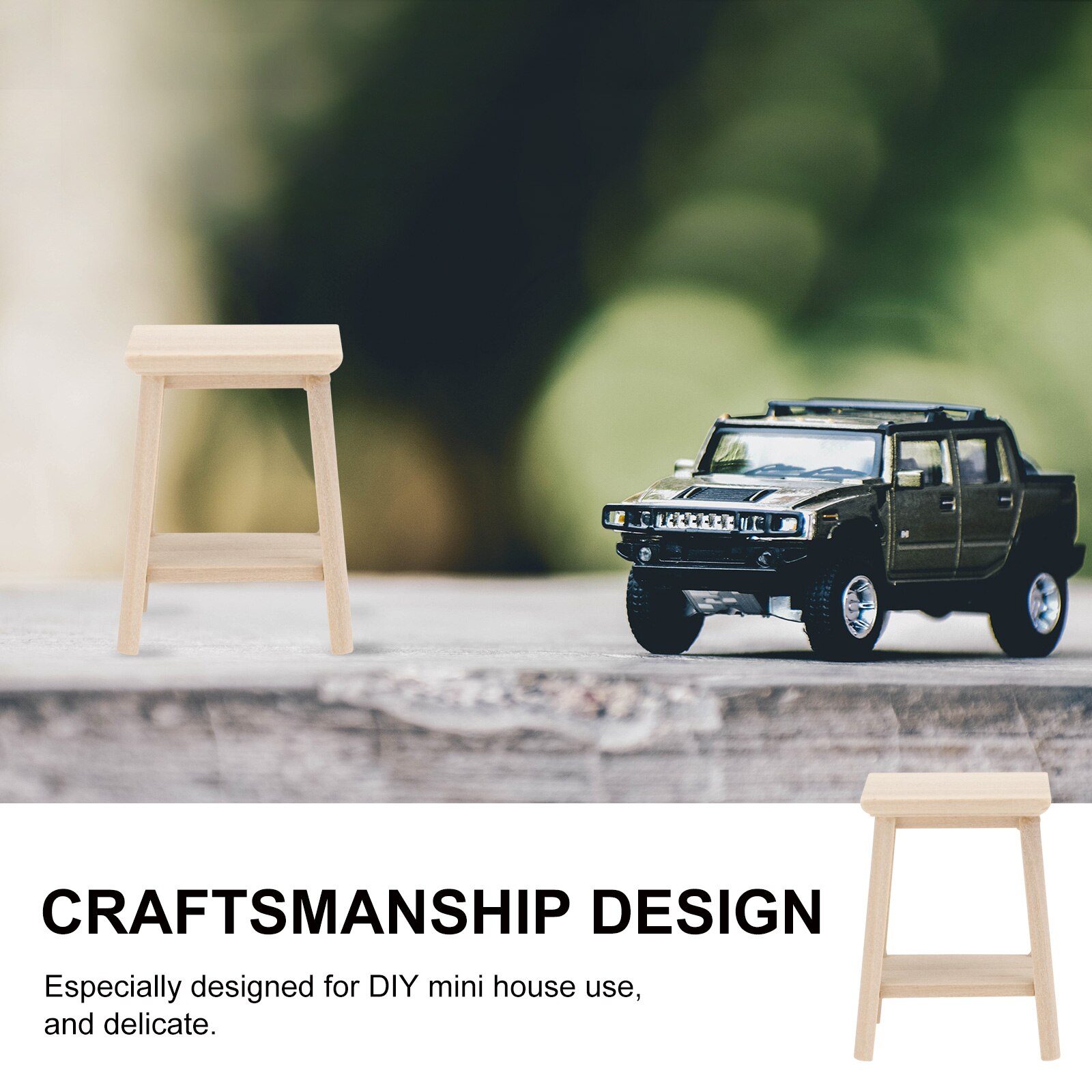 1pc Wooden Mini Furniture Stool Model Wooden Furniture Model Mini House Model Mini Stool Model