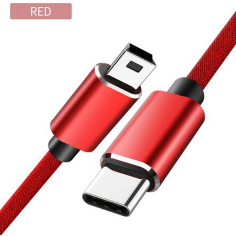 USB C to Mini USB Cable USB Mini-B Adapter Connector For Thunderbolt 3 PC Computer Laptop Player Digital Camera Mini USB Cord: Red