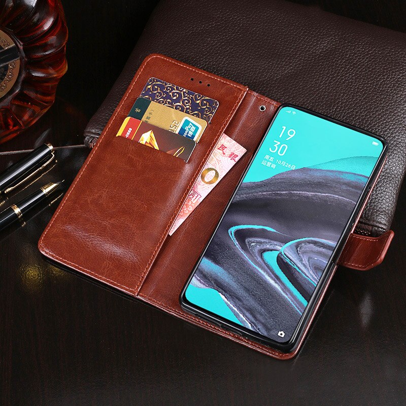 Funda abatible tipo billetera para OPPO Reno 2Z, Fundas teléfono carcasa de cuero para negocios, accesorios para OPPO Reno 2Z