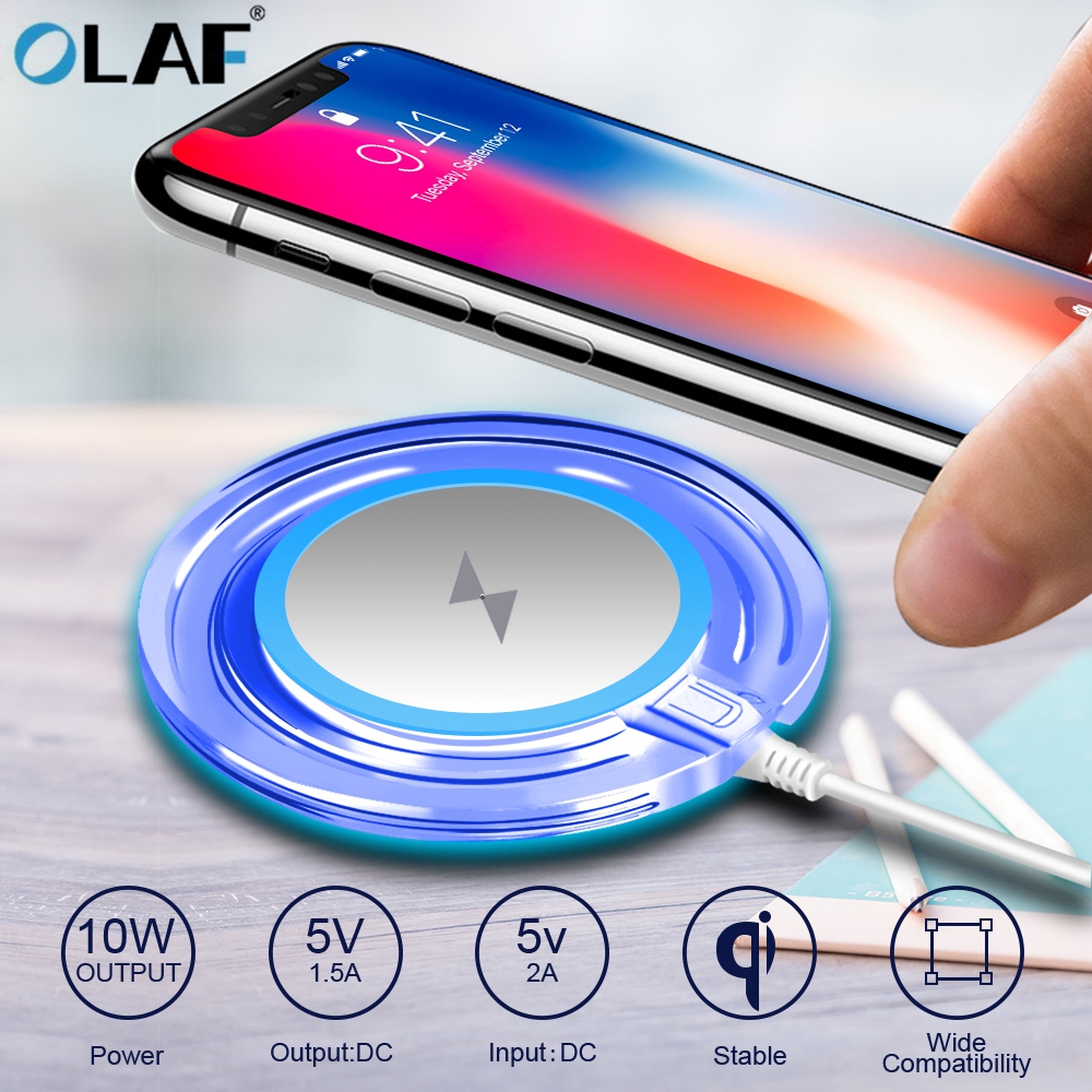 Chargeur sans fil rapide 10W pour Samsung Galaxy S10 S9/S9 + S8 Note 9 USB Qi chargeur pour iPhone 11 Pro XS Max XR X 8 Plus