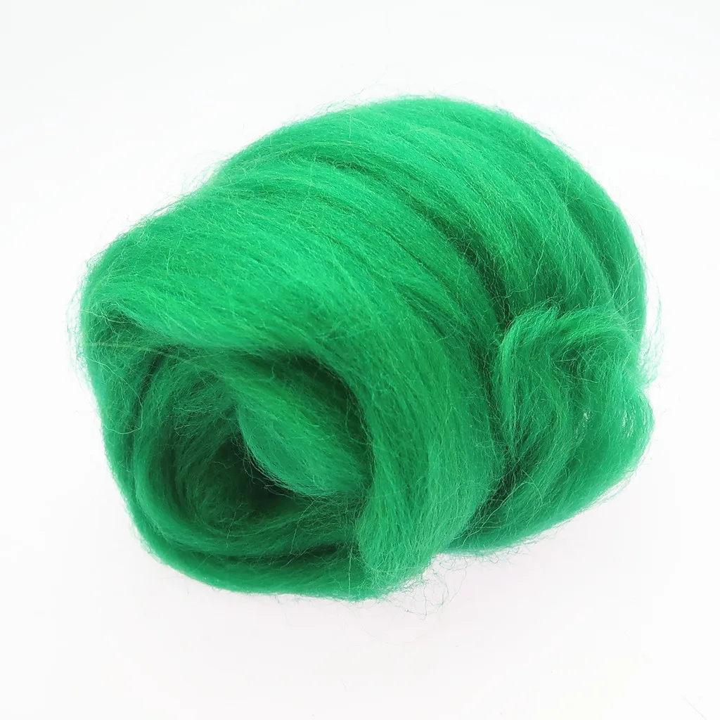 66S Green Color Series Wool Fibre for Needle Felting Wet Felting Wool Felting Handmade Spinning DIY Craft Materials