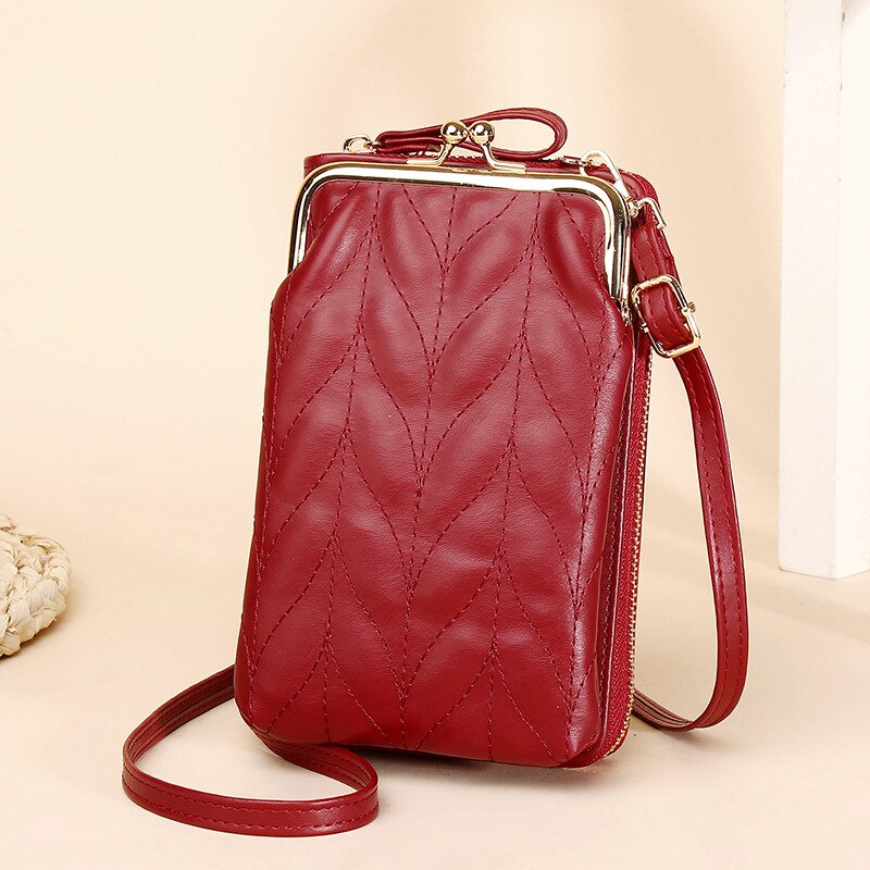 Vrouw Crossbody Tassen Mode Kleine Handtassen Schoudertas Mobiele Telefoon Portemonnee Mini Dames Portemonnee Vrouwelijke: Red