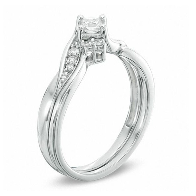 Zirkoon klassieke geometrische retro ring bruiloft dames valentijnsdag sieraden klassiek populair