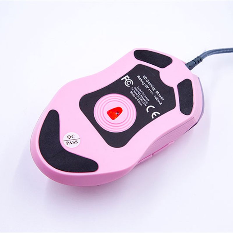 Gaming Mouse Silent Click 7 Colors LED Light Optical Game Mice Ergonomic USB Wired with 3200 DPI and 6 Buttons for PC Computer