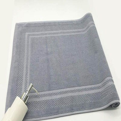 Cotton Towel-Shaped Ant-slip Bath Mat Entrance Doormat Machine Washable Toilet Bathtub Floor Mats 45x75cm: grey frame