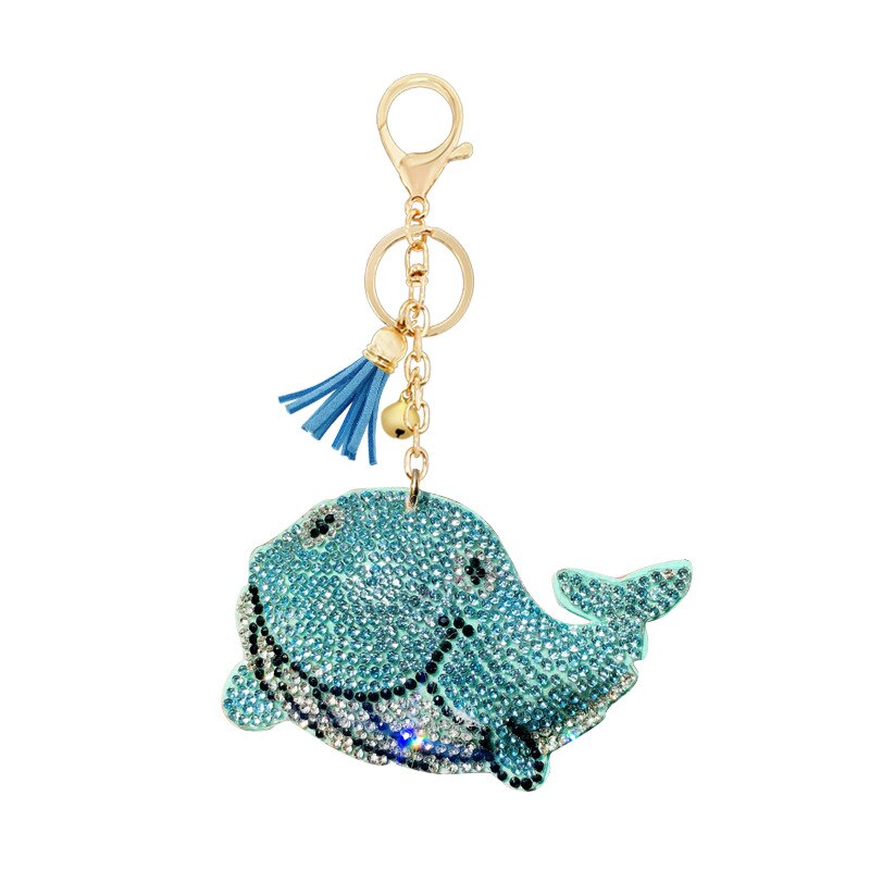 Creatieve Kinderen Kleine Suède Diamant Set Cartoon Mariene Organismen Serie Sleutelhanger Sleutelhanger Hanger Accessoires: Whale