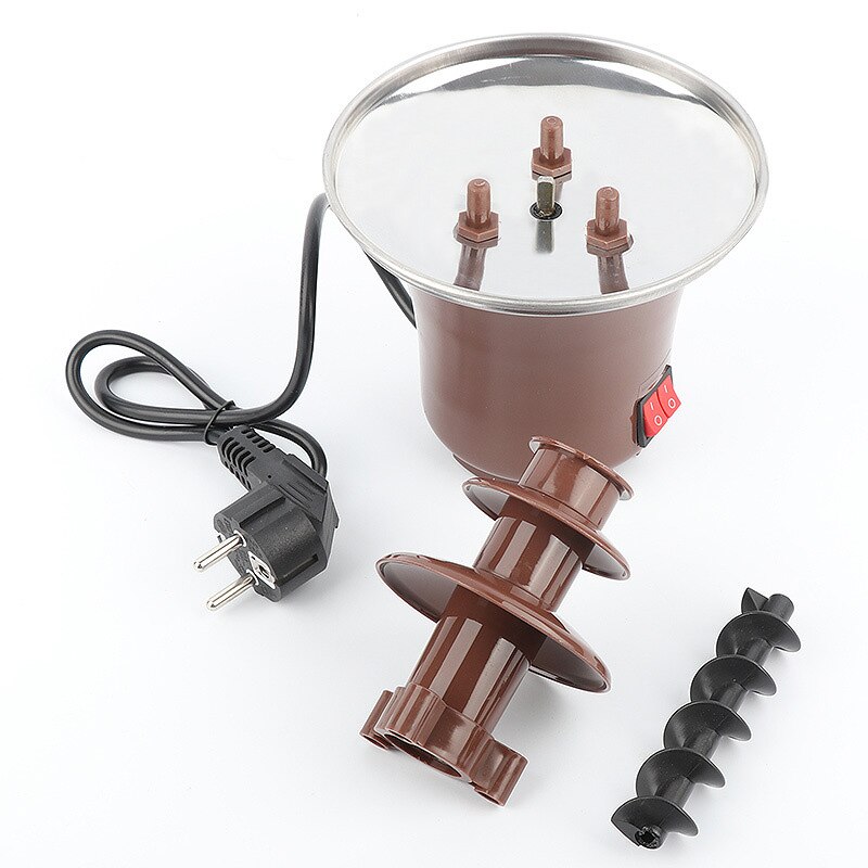 Mini chokolade springvand tre lag chokolade smelte med opvarmning fondue maskine gør det selv mini vandfald hotpot