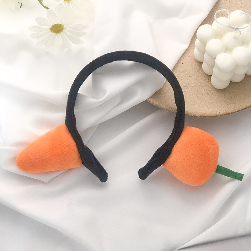 Diadema de zanahoria divertida para mujer, diademas de pescado salado para mujer, lavar la cara bonita para bandana, accesorios para el cabello,: 1C