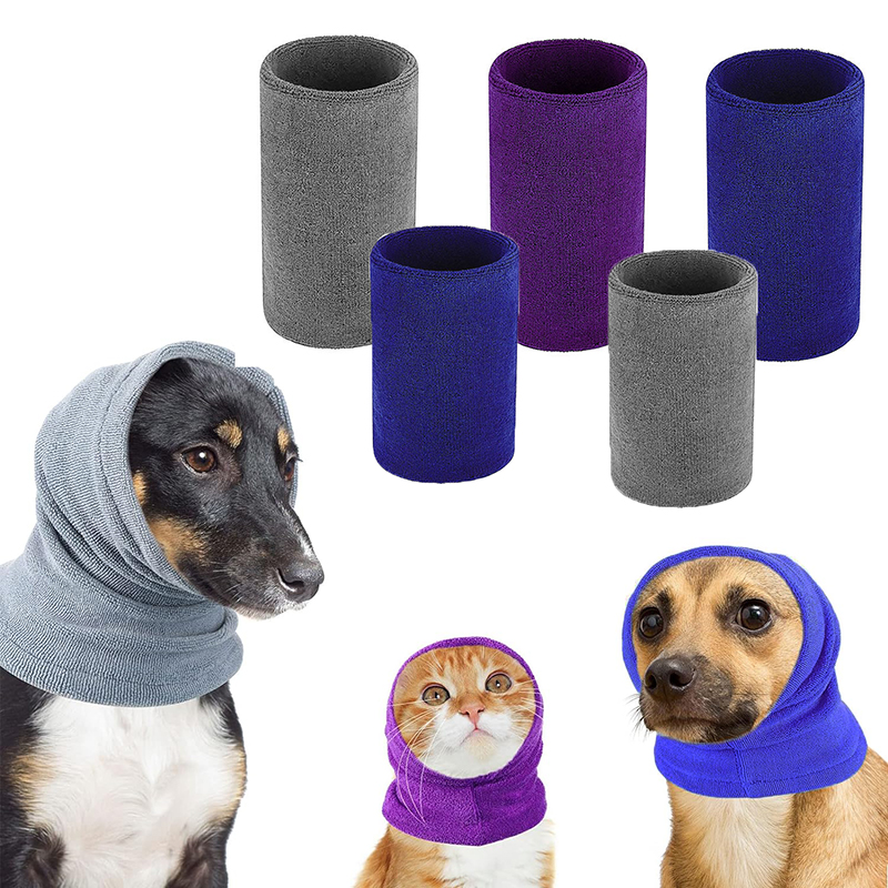 Cache-oreilles de toilettage pour chien, bandeau , couvre-oreille, chapeau, antibruit, écharpe, collier, insonorisé, anxiété, bain pour animaux de compagnie, manches silencieuses et sèches