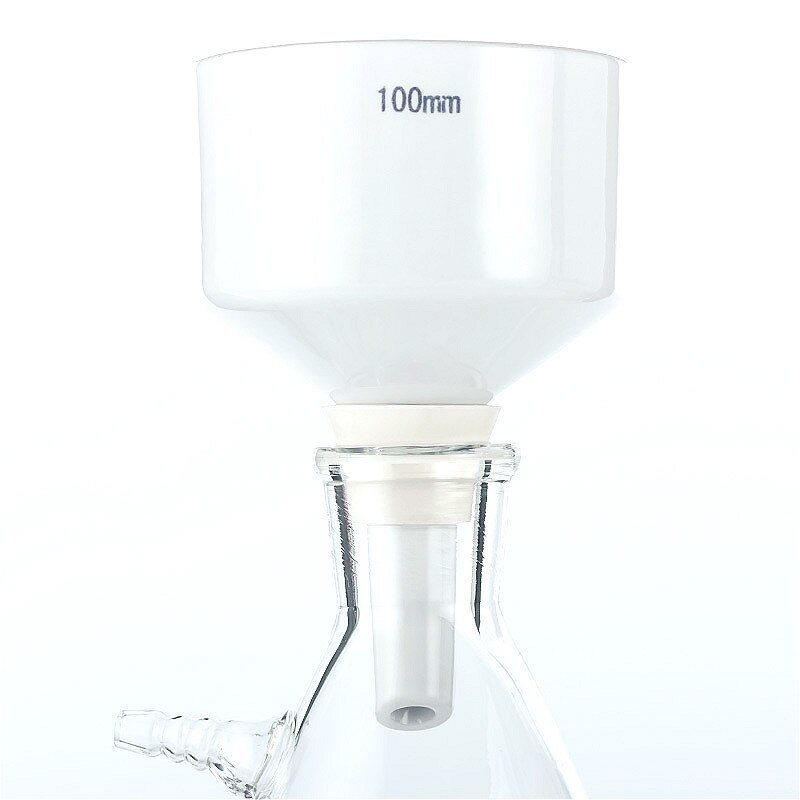 Embudo de porcelana Buchner de 100mm, embudo de filtro de cerámica para laboratorio de química, embudo poroso de succión de presión negativa, 1/PK
