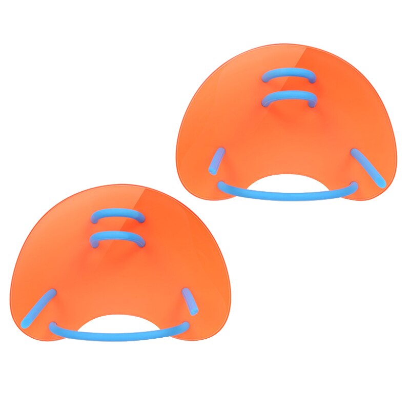 Schwimmen Paddel Silikon Tauchen Hand Paddel Schwimmhäute Handschuhe Einstellbar PP Netz Handschuhe Tauchen Ausbildung Hand Flosse: Orange