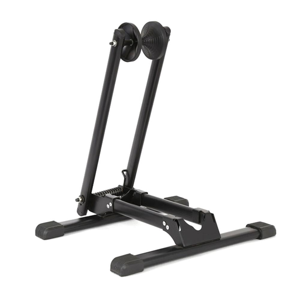 Aluminum alloy bicycle folding parking rack Mountain bike portable display rack single and double wall plug-in L-shaped bracket: black