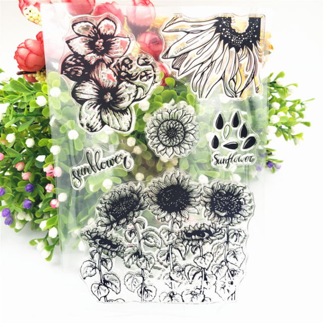 Sunflower Transparent Silicone Stamp Seal For DIY Scrapbooking Album Decorative Clear Stamp Office School Supplies Stationery: Default Title