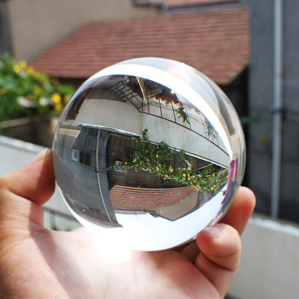 3cm Crystal Ball Photography Prop Meditation Ball Contact Juggling Glass Sphere Display (Transparent White)