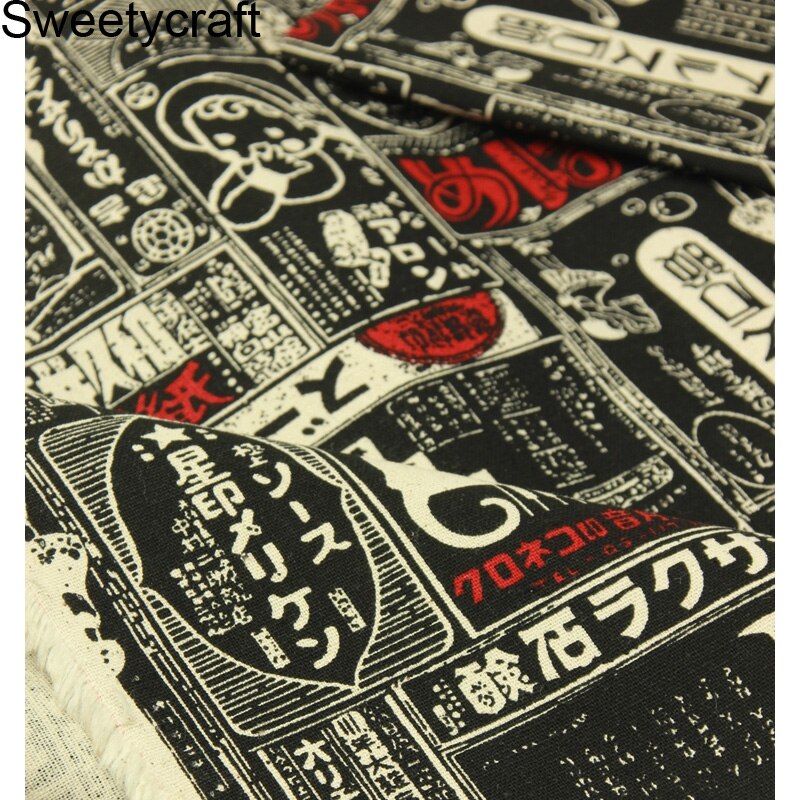 110*45cm halv yard tyk 100%  bomuldsstof japansk nostalgisk trykte stoffer gør-det-selv håndlavet sytaske dekoration arkvæv