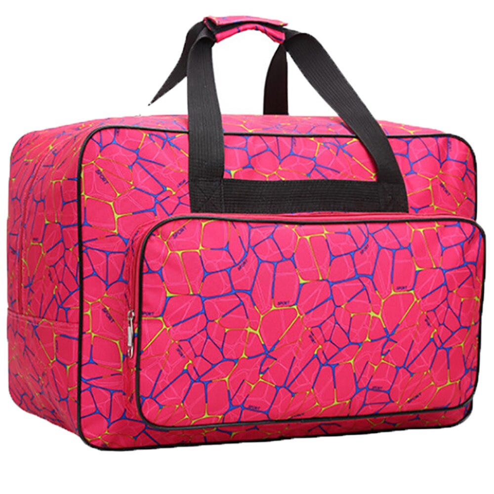 Bolsa para máquina de coser de gran capacidad Unisex, bolso de almacenamiento portátil de viaje, contenedor multifuncional, herramientas de tejer a mano, bolsas de ganchillo: Rose red / 38X15X25CM