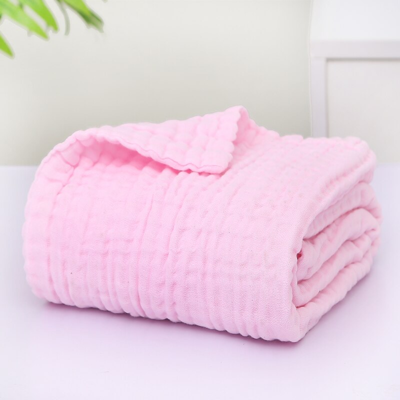 Baby Blanket Muslin Swaddle for Newborn Boy Girl Blanket 6 Layers Organic Baby Bedding Blanket Cotton Gauze Blanket Diaper: Pink