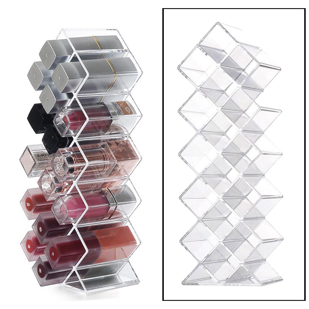 16 gitter akryl make up opbevaringsholder makeup arrangør opbevaringsboks kosmetisk æske læbestift smykkeskrin sag holder holder