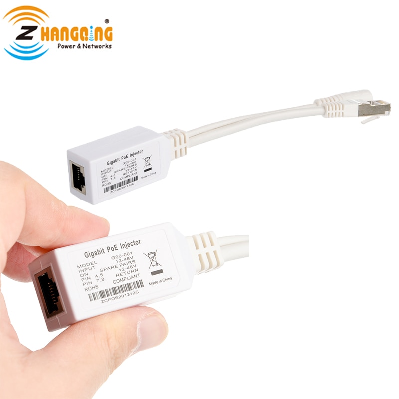 PoE Splitter cable Injector Gigabit PoE Injector with LED Light for MikroTik and other Lan port PoE Products