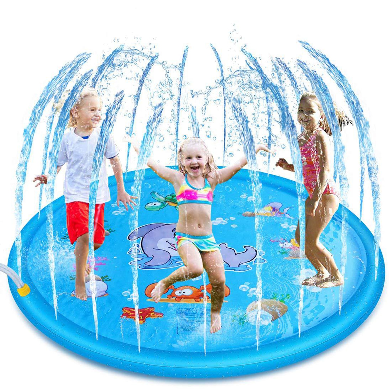 Tapis gonflable de jeu d'éclaboussure de modèle Animal de coussin d'éclaboussure de 68 pouces pour des jouets extérieurs d'arroseur d'eau de piscine de partie d'enfants