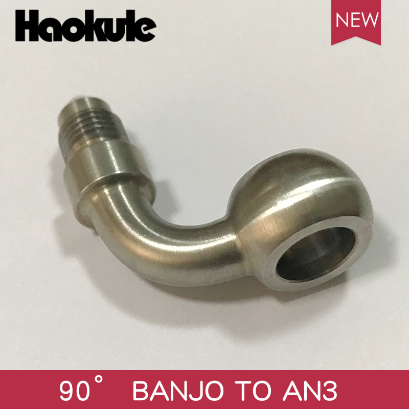 Haokule ruostumaton teräs banjo 10.2mm - uros  an3 tefl ptfe letkun pään liitos jarrujärjestelmän liittimet