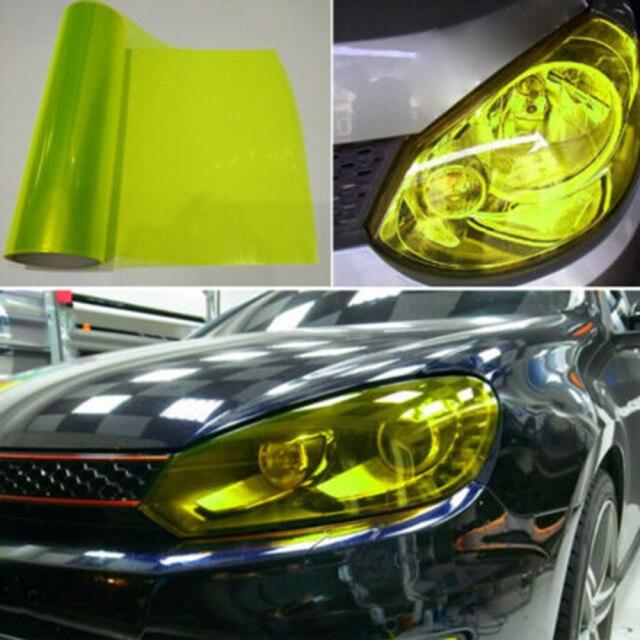 1 Roll Mistlamp Sticker Protector Achterlicht Auto Film Koplamp Vinyl: Fluorescent Yellow
