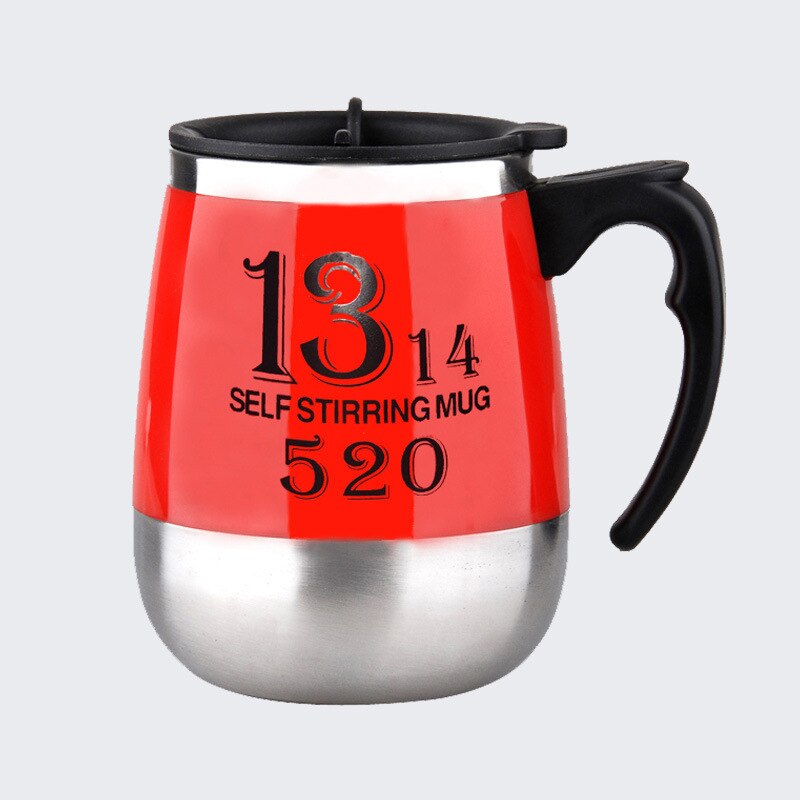 Auto rühren becher Selbst Rühren Becher Edelstahl mischen Kaffee Tee Tasse mit Deckel Automatische Elektrische Faul Kaffee Milch Mischen: 1314-rot