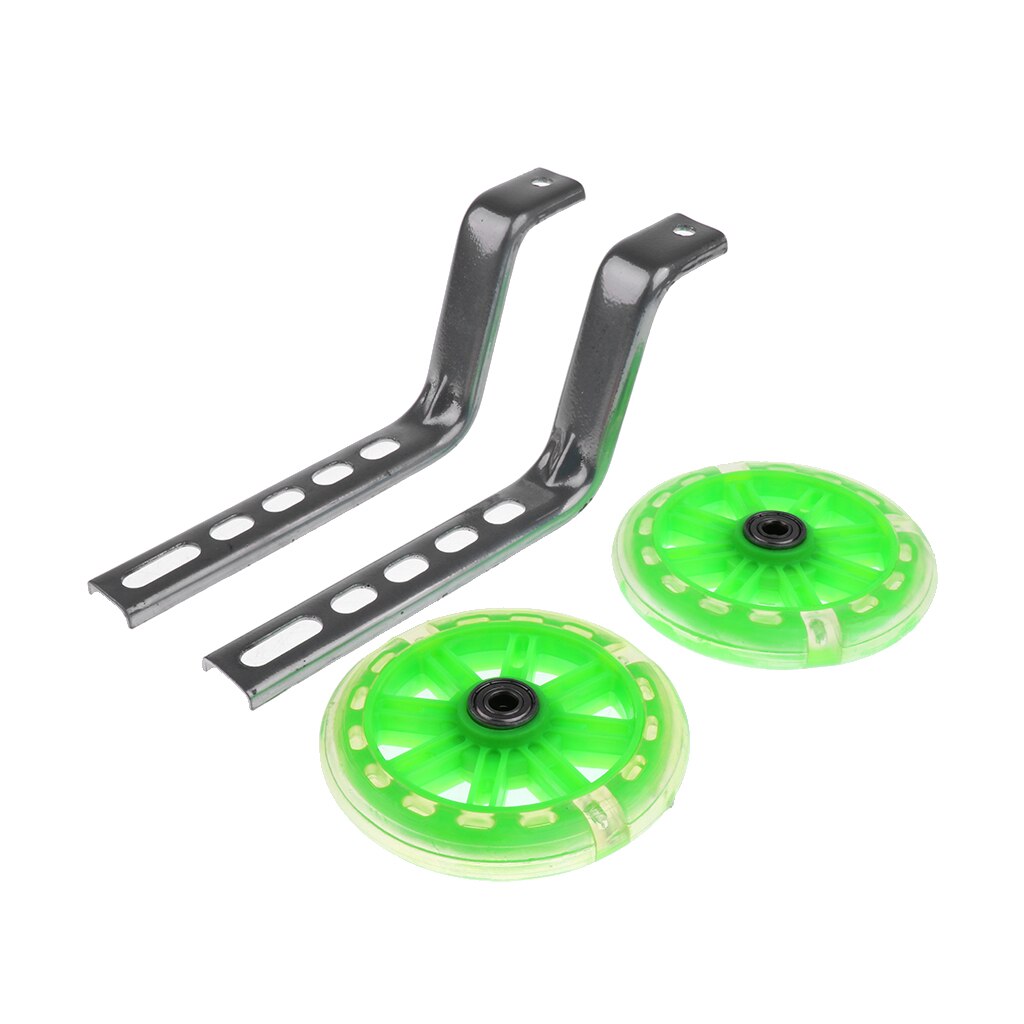 Kids Children Bicycle Bike Cycle Training Wheels Stabilisers 12-20'' Inch with LED Flashing Light: green