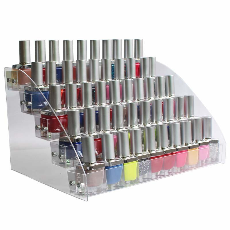 Transparent organizer opbevaring makeup 2-3-4-5-6-7 lag negle rack polish udstilling kosmetik hylde organizer hjem opbevaring