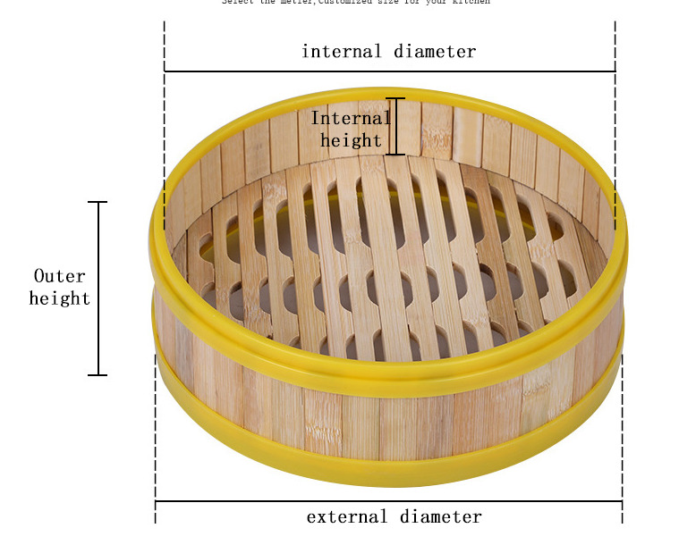 13.5-30cm et bur eller låg madlavning bambus dampkoger til fisk ris grøntsags snack kurv sæt dumpling damper køkken madlavningsværktøj: 30cm damper