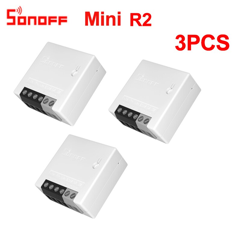 Sonoff mini tovejs smart switch wifi timer diy lyskontakt smart home fjernbetjening via ewelink arbejde med alexa google hjem: 3 stk mini