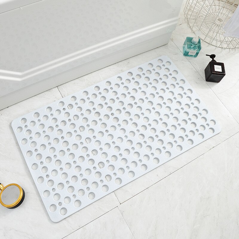 Shower Bath Mat Non-slip TPE Bathtub Foot Pad Hollow Hydrophobic Thicken Tasteless Shower Room Rug Environmental Bathroom Mats: White / 53x53cm