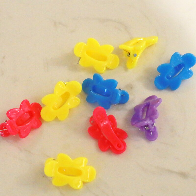 10 /20pcs Baby Girls Small Hair Claw Cute Candy Color Flower Blossoms Jaw Clip Children Hairpin Hair Accessories