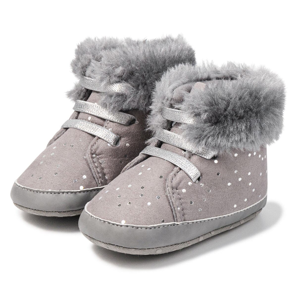 Winter Neue Baby Booties Junge Mädchen Stiefel Warme Baumwolle Weiche-Sohle Nicht-Unterhose Kleinkind Erste Wanderer Kleinkind krippe Schuhe: grau / 13-18 Monate