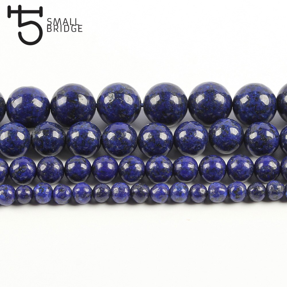 6 8 10 Mm Ronde Natuurlijke Lapis Lazuli Kralen Voor Sieraden Maken Diy Armband Ketting Losse Blauwe Steen Streng Kralen s101