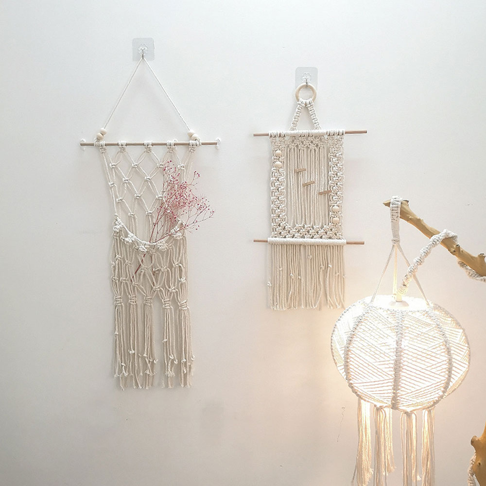 Bohemian Hand-Gebreide Lampenkap Macrame Opknoping Lamp Decoratie Woonkamer Bruiloft Decoratie Kwastje Lampenkap Tapestry