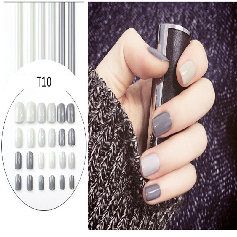 2019 nowy 24 sztuk/1 zestaw sztuczne nietrzeźwy eleganckie wino czerwony gradient sztuczne paznokcie akrylowe sztuczne paznokcie dla ozdoba robić paznokci przepych: 04