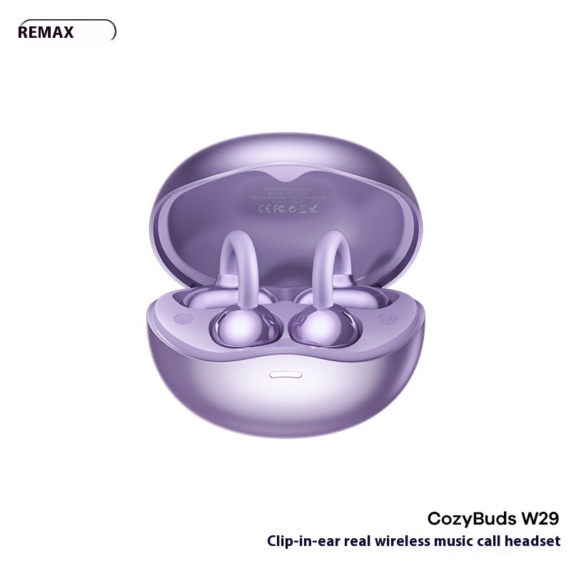 Remax CozyBuds W29 Earclip Wireless Bluetooth Earphones Stereo Ultra Light Outdoor Sports Custom Earphones: green