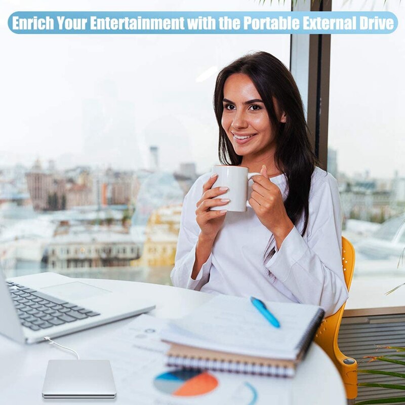 Lecteur dvd/graveur/lecteur optique externe de type c pour mac pro air, imac et ordinateur portable