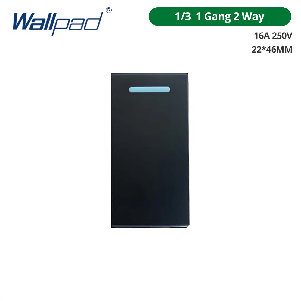 Wallpad DIY Black Tempered Glass Stainless Steel Aluminum Panel Wall Light Switch and Socket 118*75mm Module Frame Only
