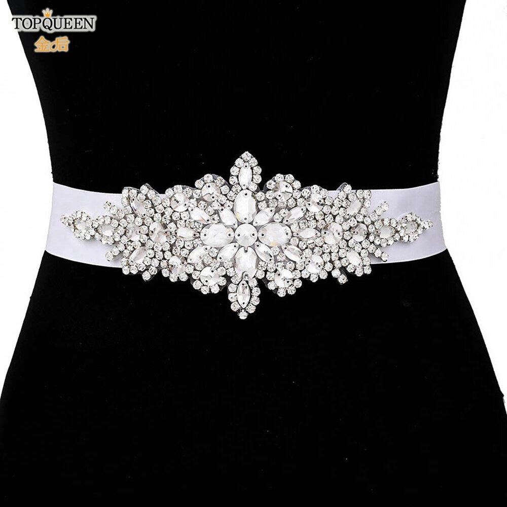 Topqueen  s01 brudebelte kvinner aftenkjole tilbehør perlebelte bredt rhinestone brudebelte brudebelte glitterbelte