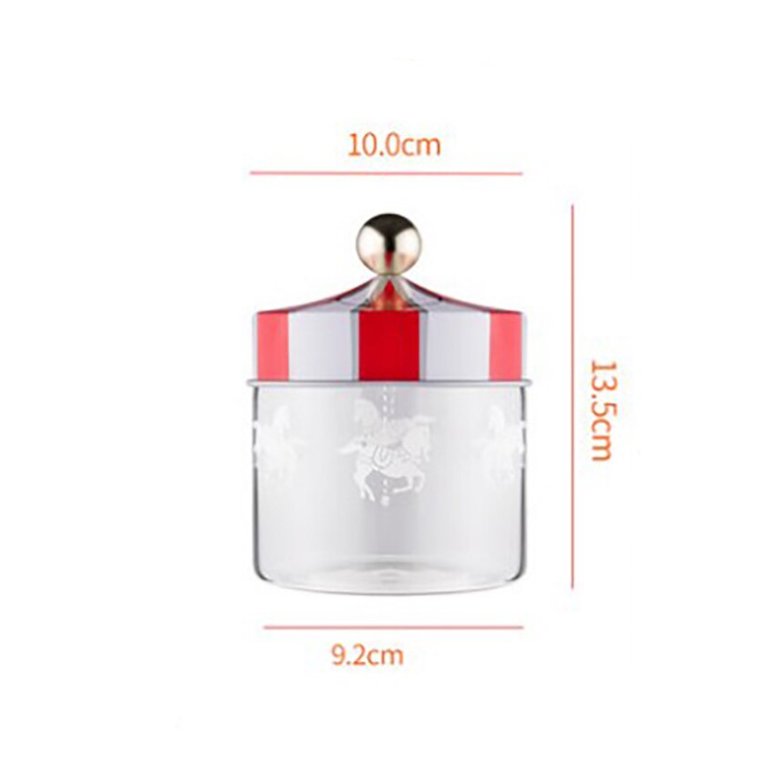 Frascos de vidrio transparente para almacenamiento de latas selladas, caja sellada con carrusel, a prueba de humedad, para dulces, galletas y café, 1300/980/630ML: S
