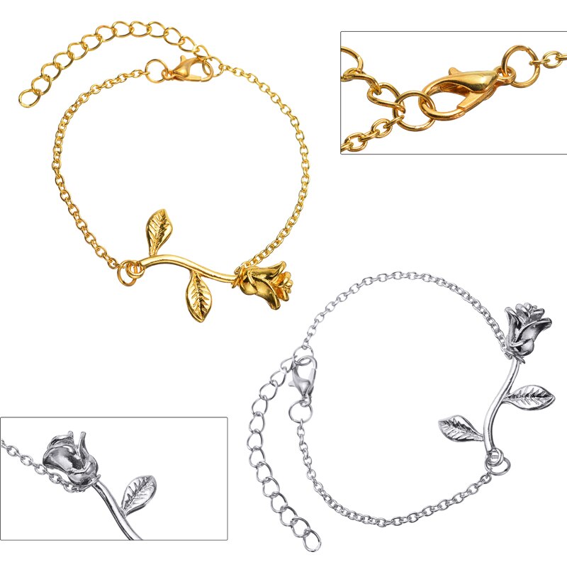 Romantische Elegante Mode Hand Ketting Goud/Sliver/Rose Goud Kleur Rose Bloem Armband Vrouwen Charms Sieraden Chic accessoires