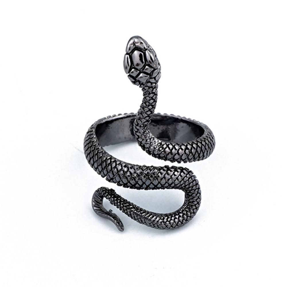 Anillo de serpiente estilo Retro Punk, joyería ajustable con personalidad a la , apertura estereoscópica, 1 unidad: 1