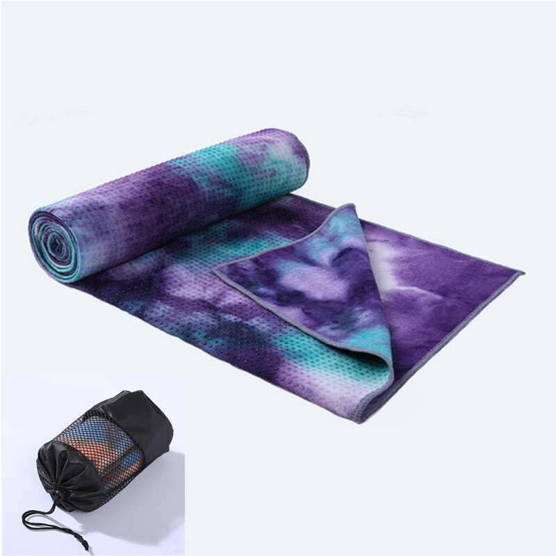 183*63 Cm Universele Yoga Handdoek Antislip Fitness Mat Gedrukt Microfiber Antislip Tie-Dye sport Sneldrogend: purple