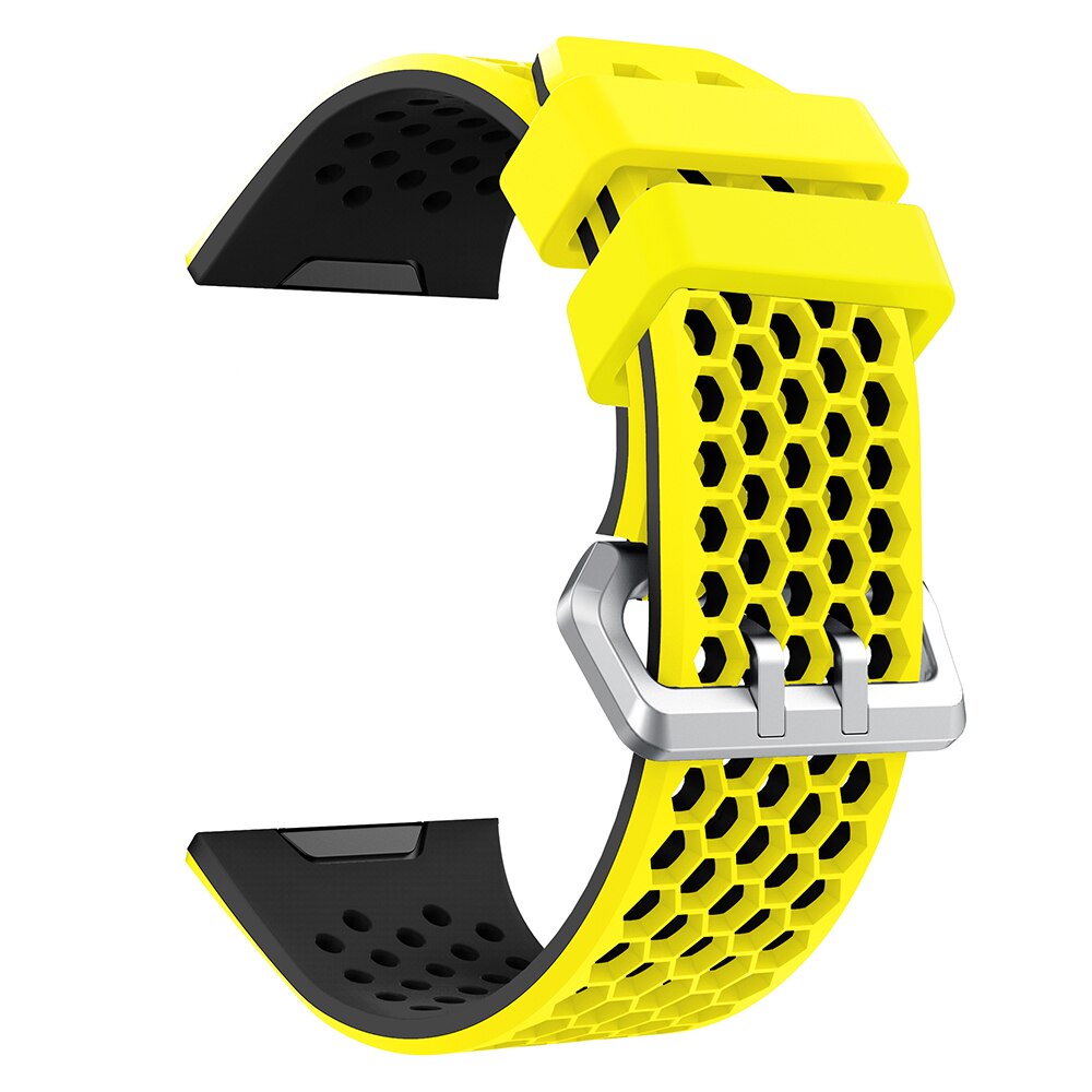 Yayuu Compatibel Sport Horloge Band Voor Fitbit Ionische Smart Horloge Zachte Siliconen Polsband Verstelbare Vervanging Sport Horloge Band: Yellow outside black