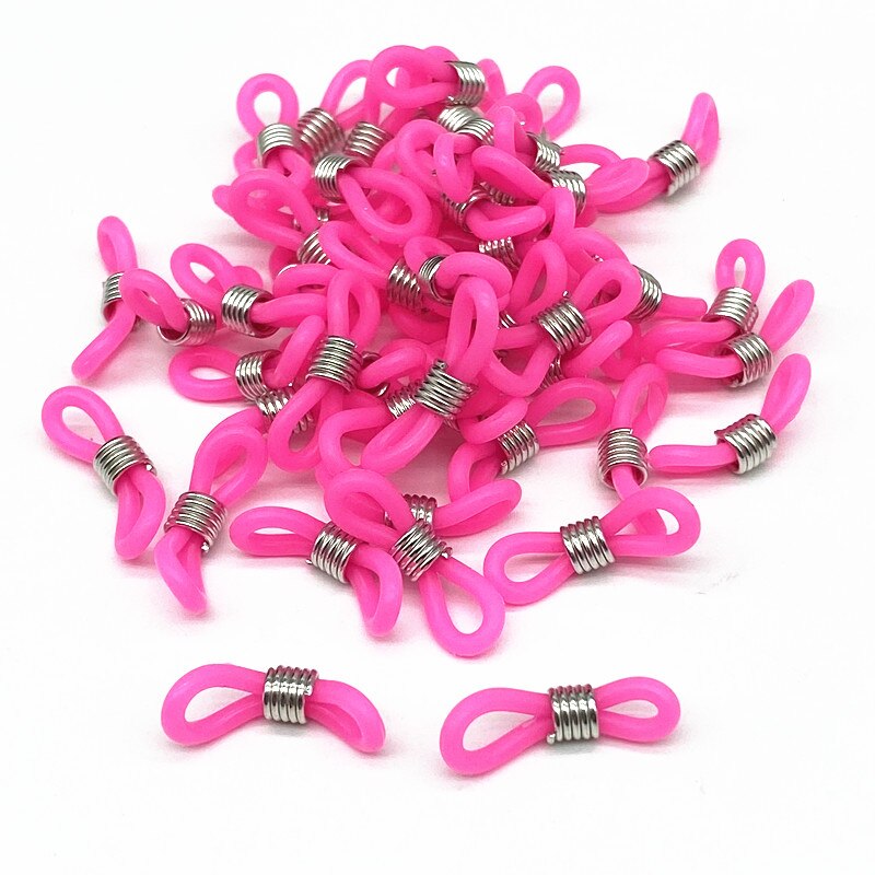 Cadena de silicona para gafas, anillo de goma antideslizante, correa de conector DIY, ojales, cuerda, accesorio de cordón para gafas de sol # M145,: S / Rojo