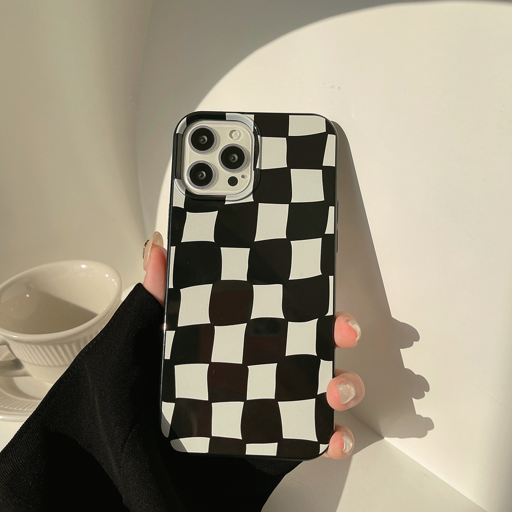 Modne etui na telefon w kratkę robić iPhone'a 16 15 14 13 12 mini 11 zawodowiec Max XS Max XR X 7 8 plus Wstrząsoodporna tylna obudowa z zderzakiem