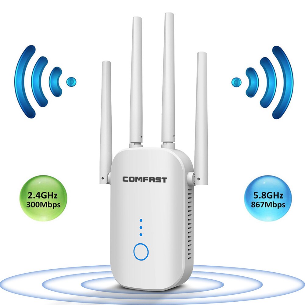 5G Wifi Repeater Amplifier OLED Display 1200Mbps Wi- fi Signal Network Extender Long Range AC Booster 5Ghz Wireless Access Point: UK Adapter / CF-WR758AC