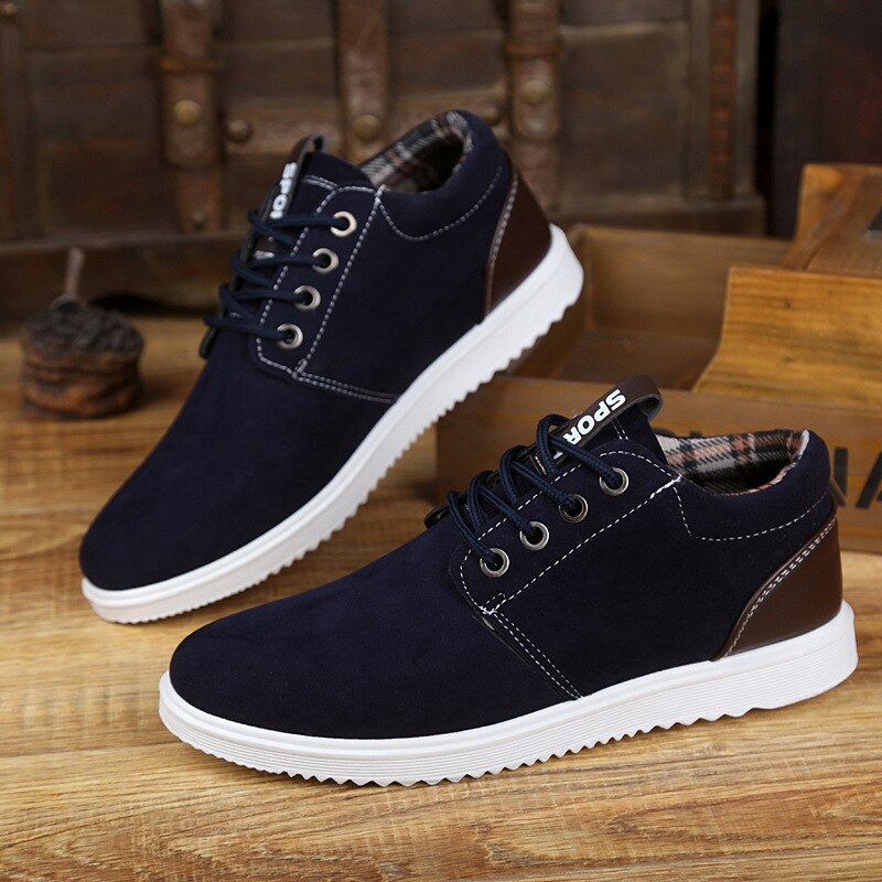 Casual Men Shoes Men Flats Round Toe Comfortable Office Men Dress Shoes Plus Size mens dress shoes: Blue / 10